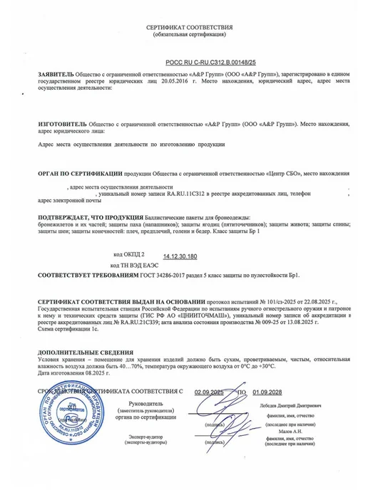 A&P Групп Комплект баллистики "STRIKE AIR" от ССО размер M Бр1, черный, фото 4