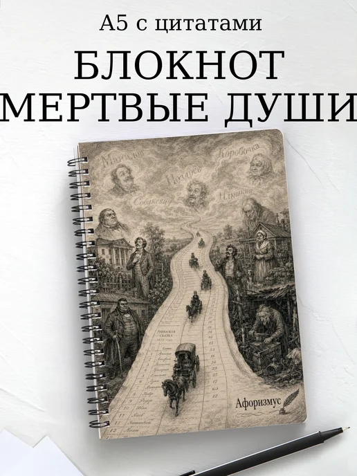 Блокнот Мертвые души с мотивирующими цитатами