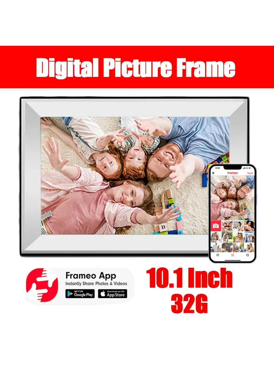 bgift Frameo 10,1 дюймов Цифровая Фоторамка Wi-Fi 32Гб EU P