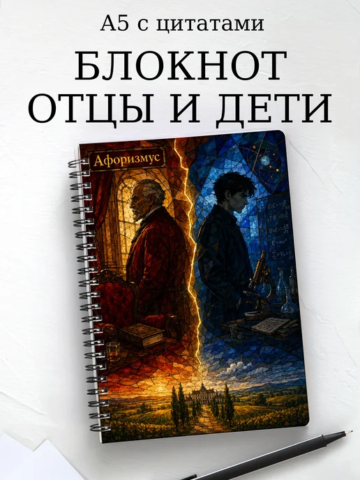 Блокнот Отцы и дети с мотивирующими цитатами