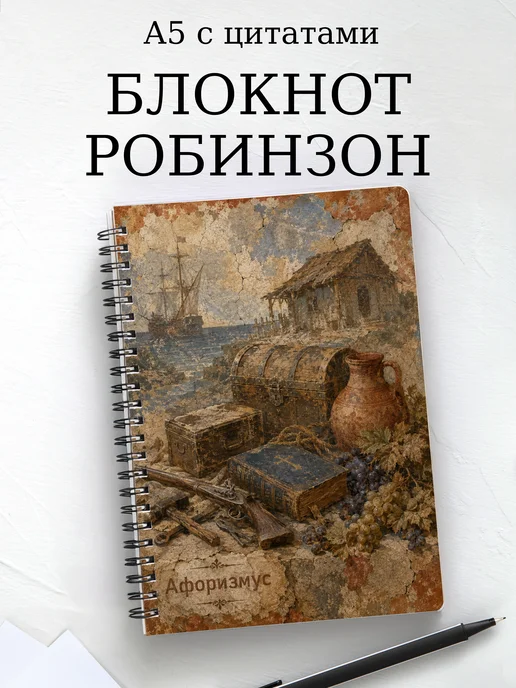 Блокнот Робинзон Крузо с мотивирующими цитатами