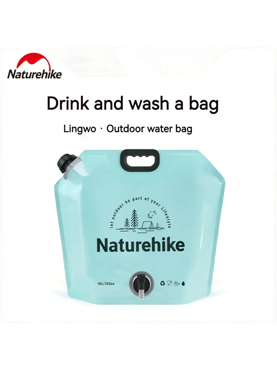 Канистра складная Ling Wo Outdoor water bag 10 л голубая