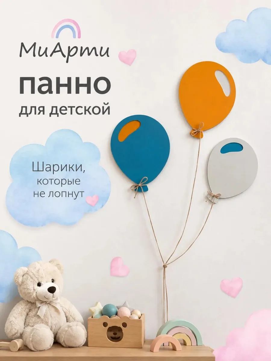 Настенный декор для детского пространства Воздушные шарики