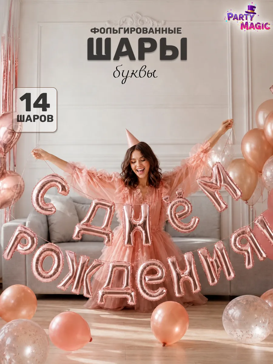 Воздушные шары с днем рождения буквы