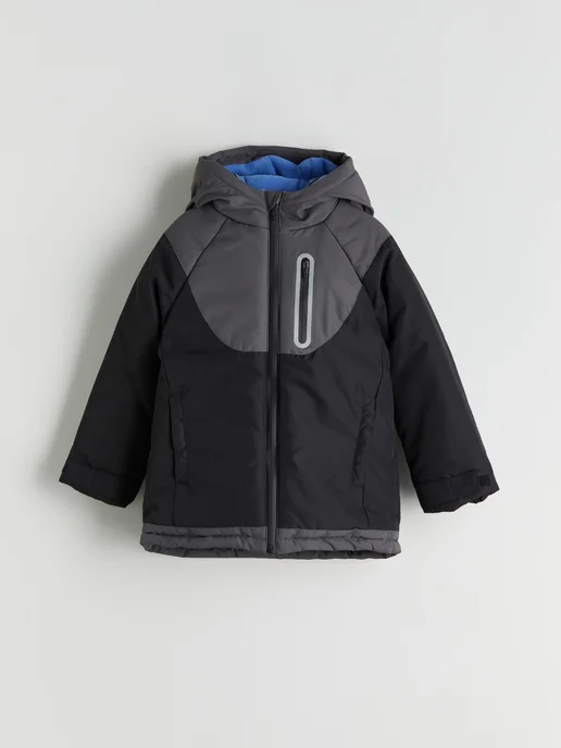 LC Waikiki Лыжная Куртка Для Мальчиков С Капюшоном, Color Block, черный, фото 4
