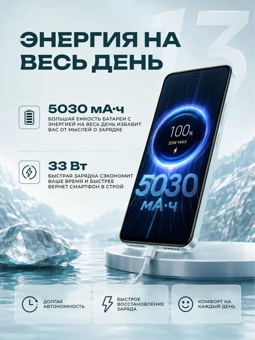 Смартфон Xiaomi 13 8/256 ГБ, голубой, фото 6