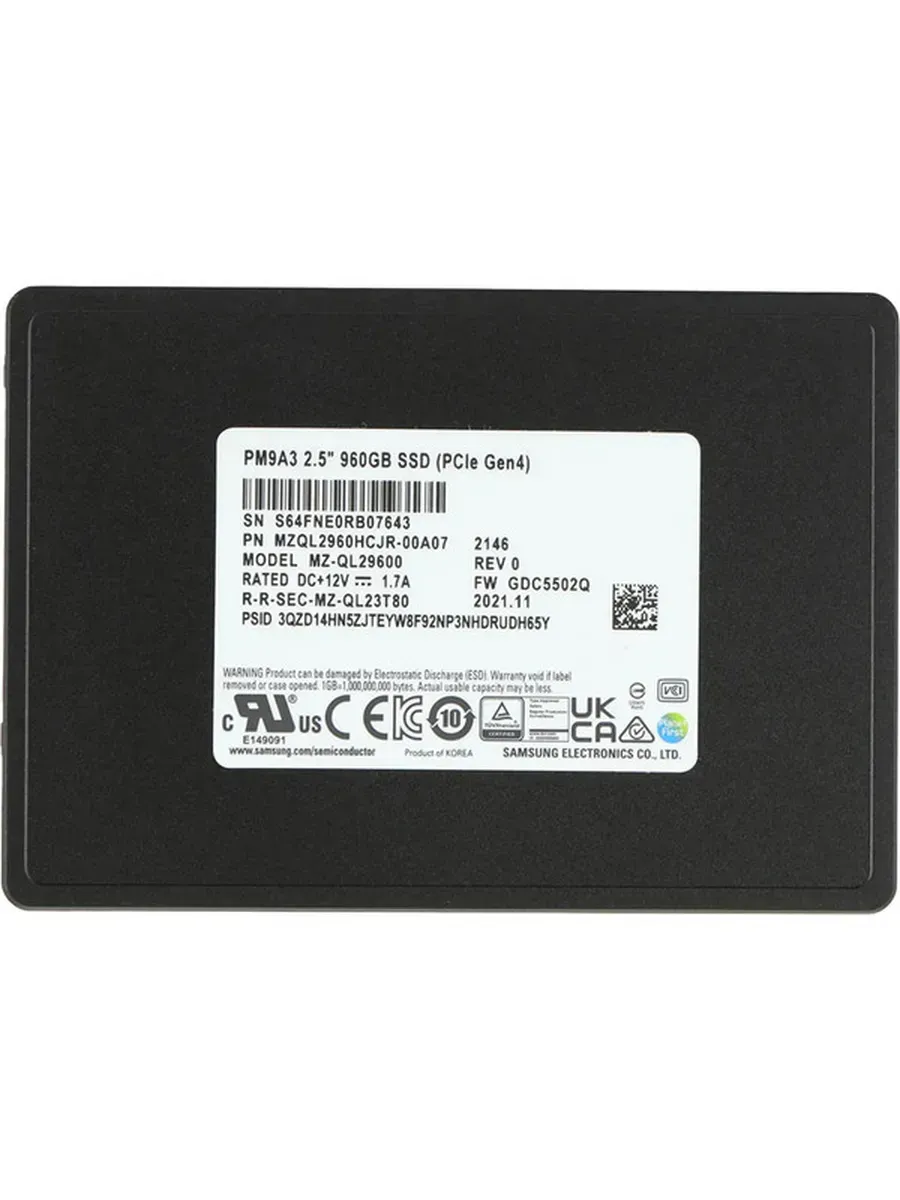 Твердотельный накопитель SSD PM9A3 960GB Data Center Samsung 1207924918 купить в интернет‑магазине Wildberries
