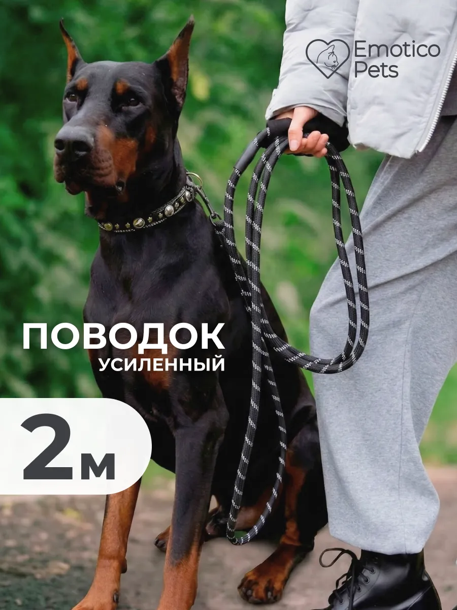 Поводок для собак светоотражающий 2 м