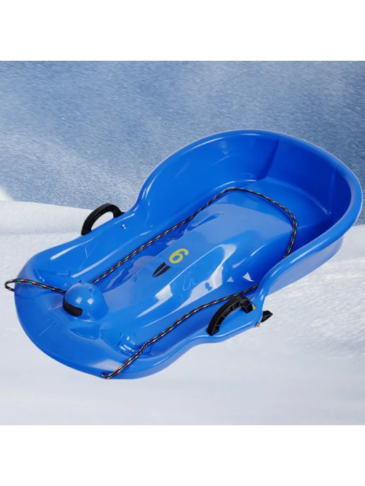 Детский снегокат Snow Speeder с 2 ручками, зимний спорт (син, синий, фото 2