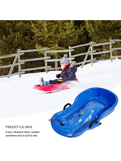 Детский снегокат Snow Speeder с 2 ручками, зимний спорт (син, синий, фото 3