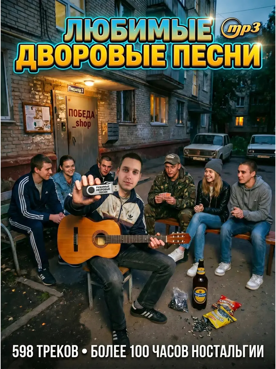 Любимые Дворовые Песни на USB флешке