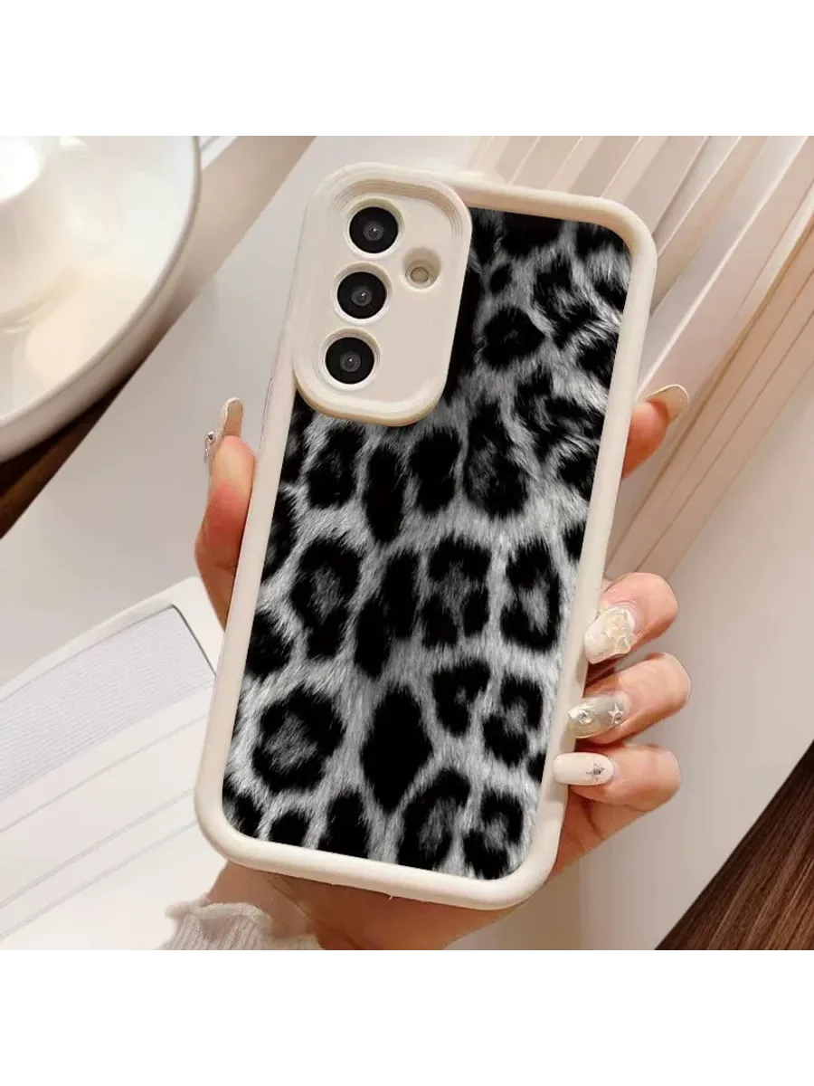 Чехол Cartoon Leopard для Samsung S21 черный