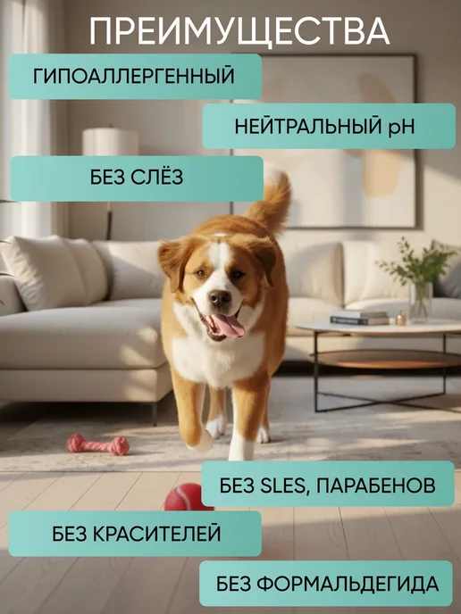 TOSIKI Шампунь для собак 420 мл Тосики 2в1 + Кондиционер, 420 мл, фото 2