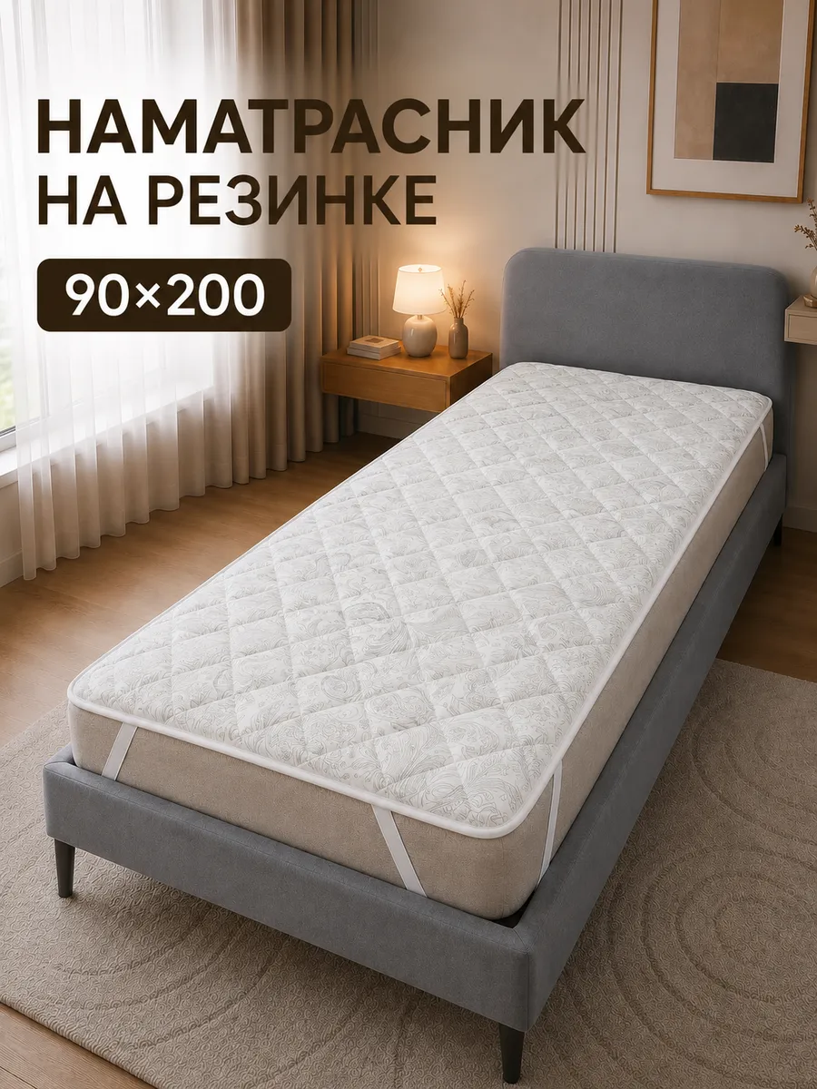 Наматрасник 90х200см. на резинке