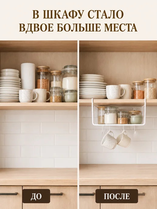 URM Корзинка для хранения с крючками, черная, белый, фото 2
