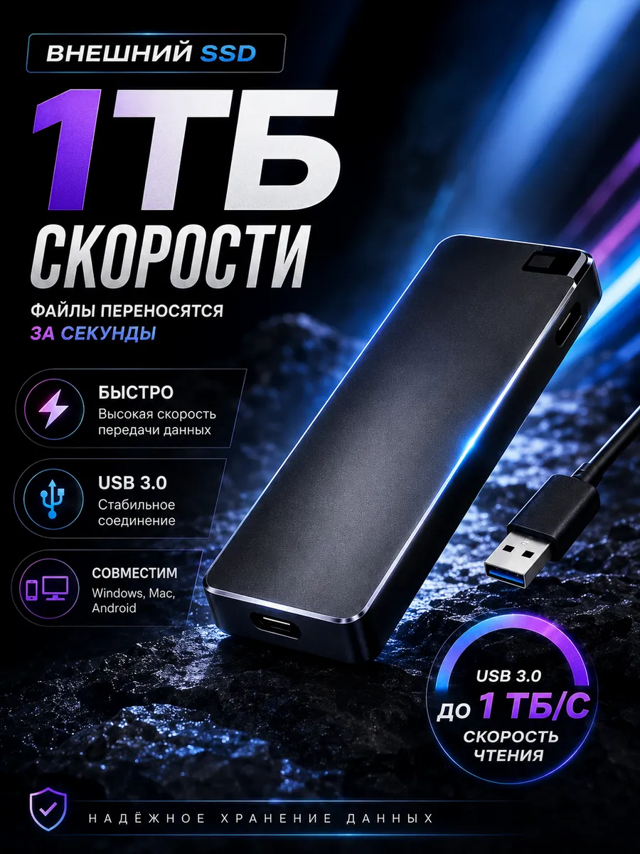AG Digital Внешний жесткий диск 1 тб ssd для ноутбука ссд