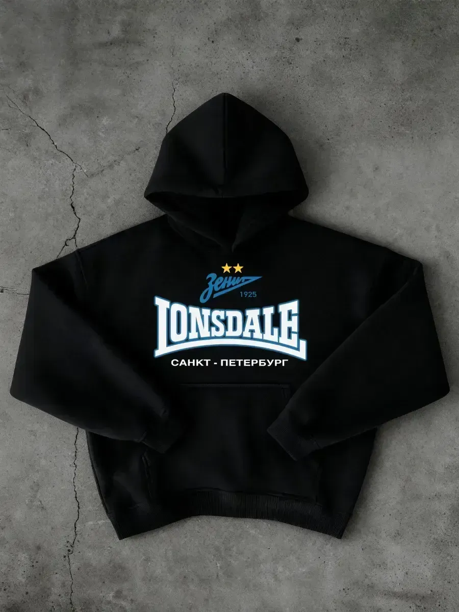 Толстовка LONSDALE CHATSWORTH, цвет Black/Blue