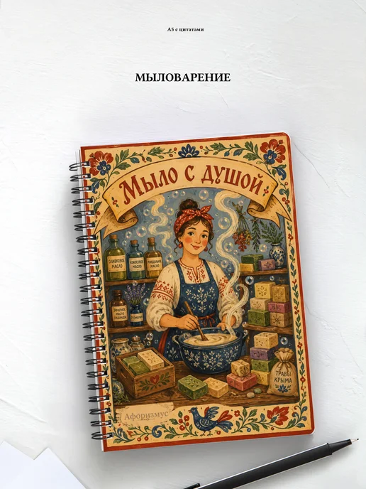 Блокнот Мыловарение с мотивирующими цитатами
