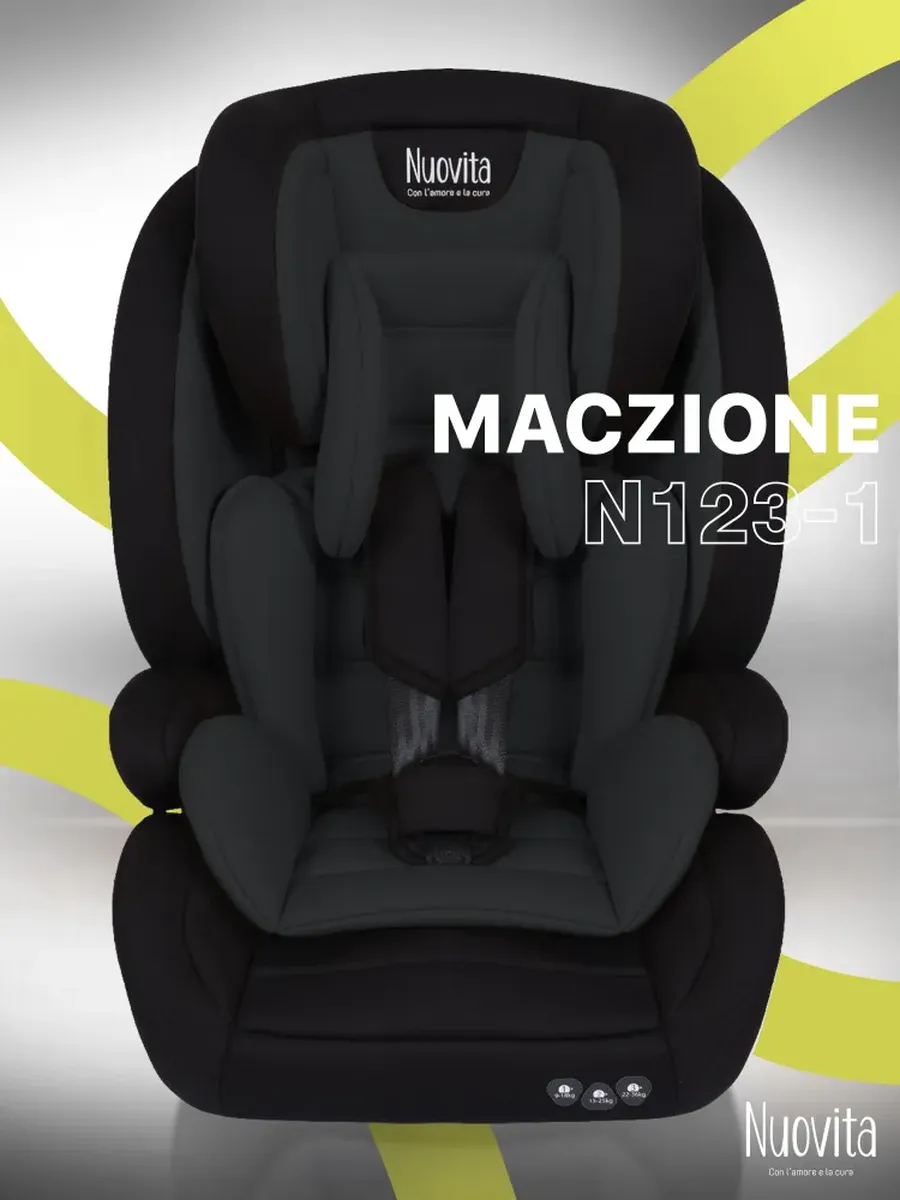 Универсальное детское автокресло Maczione N123-1 (9-36 кг) с