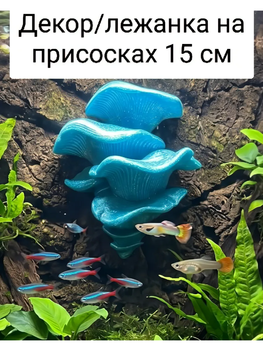 Декор голубой на стенку аквариума и террариума 15см