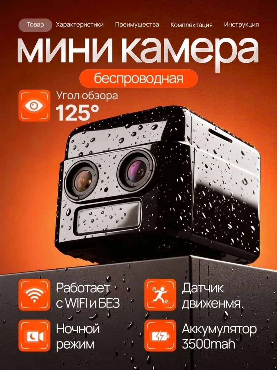 Мини камера видеонаблюдения Wi-fi