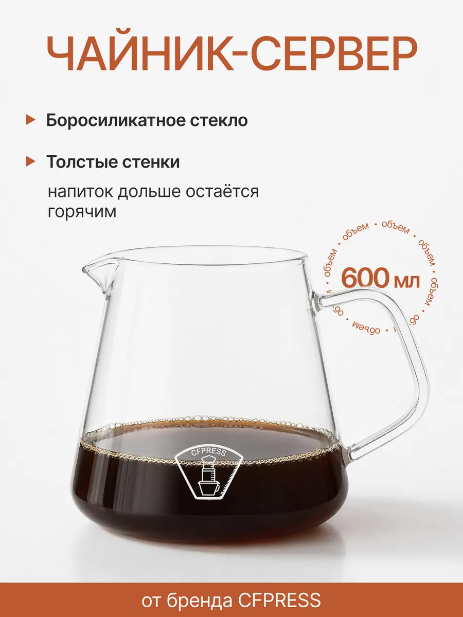 Чайник сервер для кофе Coffee Server 600 мл