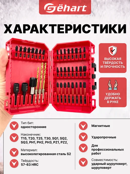 Gёhart Набор бит для шуруповерта 83 предмета, 38 шт, фото 3