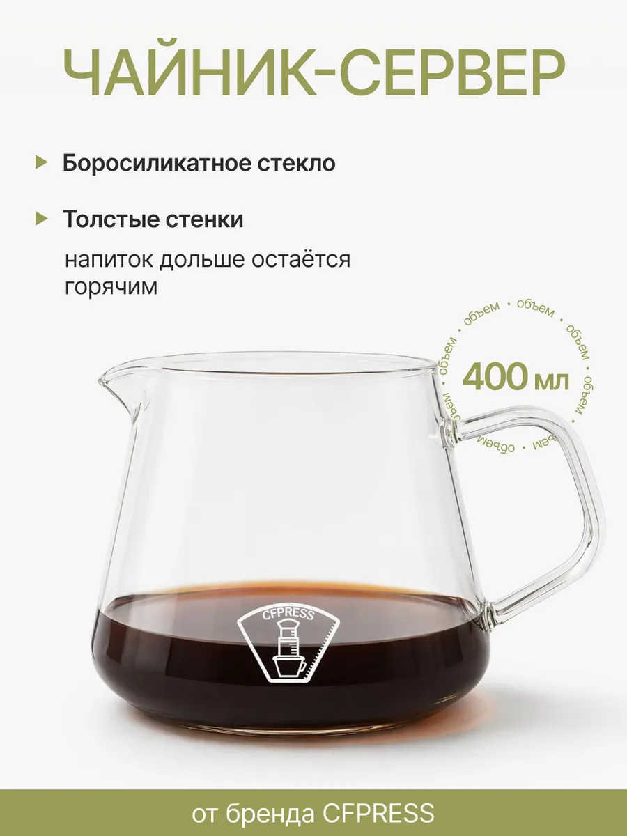 Чайник сервер для кофе Coffee Server 400 мл