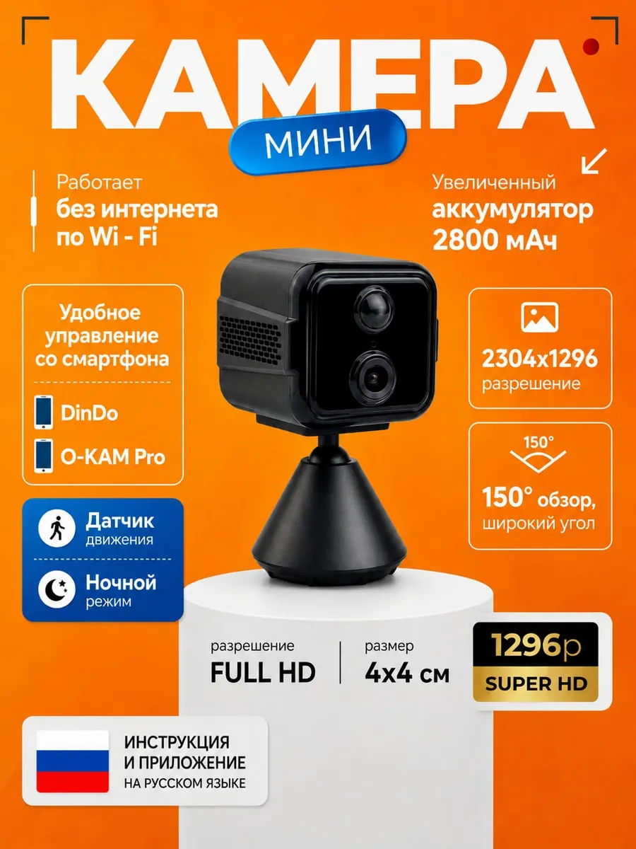 Мини камера видеонаблюдения Wi-fi