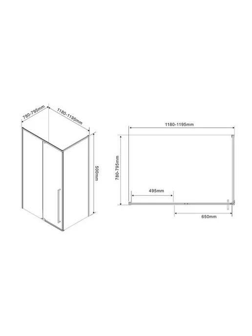 Azario Душевое ограждение Мале SQR-120х80х195 AZ-J50-12080-CH-CL, 120x80x195, фото 8