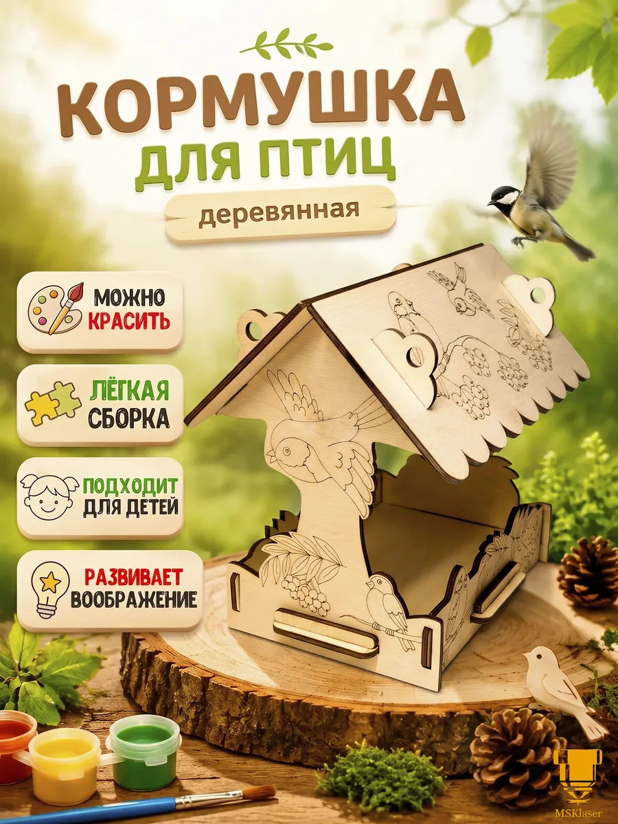 Кормушка для птиц уличная с декором