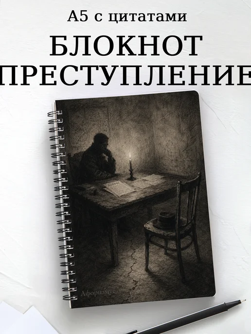 Блокнот Преступление и наказание с мотивирующими цитатами