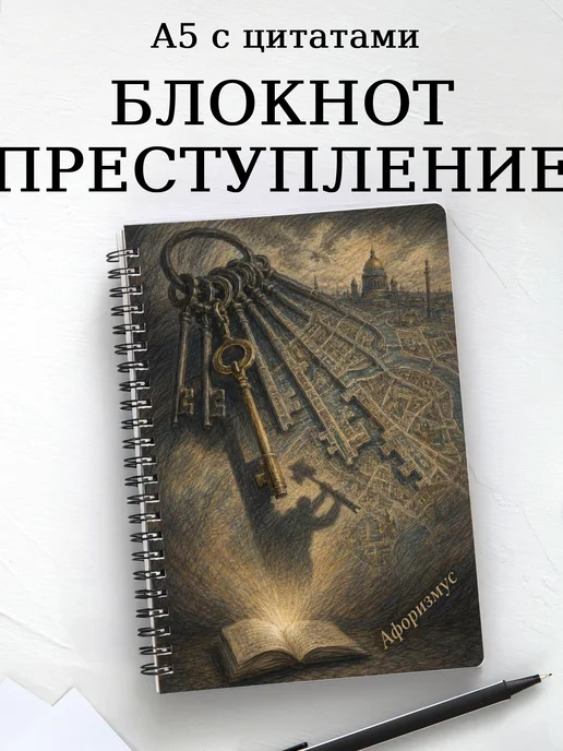Блокнот Преступление и наказание с мотивирующими цитатами