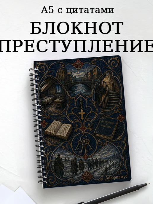 Блокнот Преступление и наказание с мотивирующими цитатами