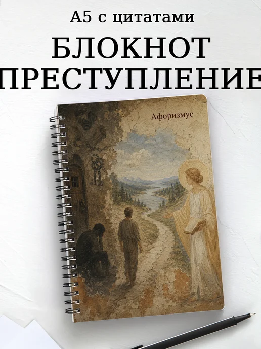 Блокнот Преступление и наказание с мотивирующими цитатами