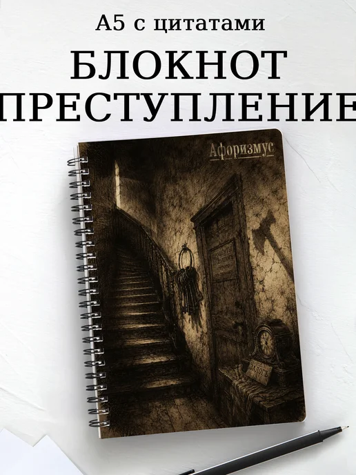Блокнот Преступление и наказание с мотивирующими цитатами