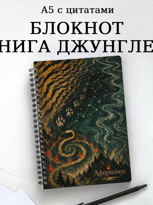 Блокнот Книга Джунглей с мотивирующими цитатами