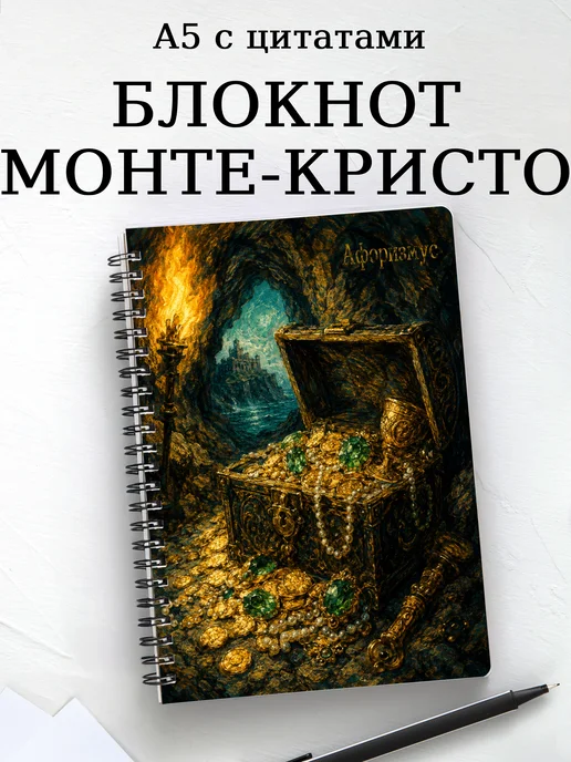 Блокнот Граф Монте-Кристо с мотивирующими цитатами