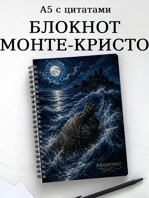 Блокнот Граф Монте-Кристо с мотивирующими цитатами