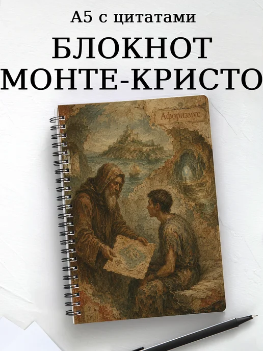 Блокнот Граф Монте-Кристо с мотивирующими цитатами