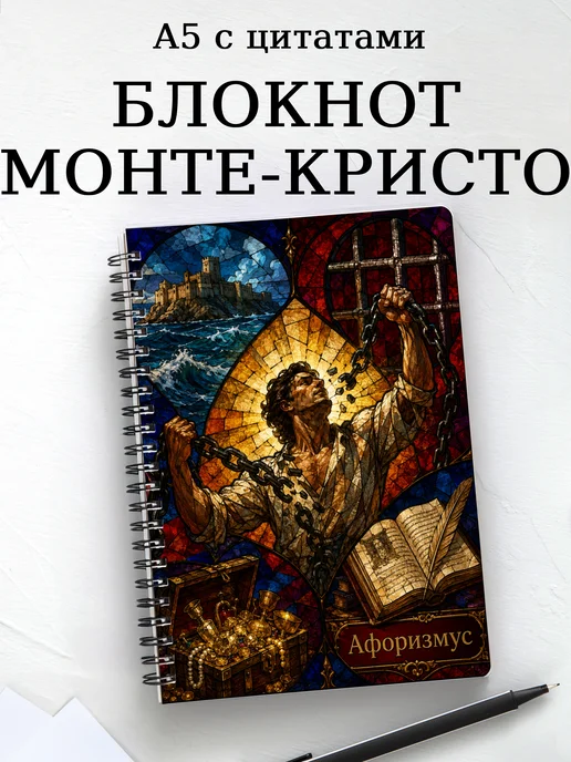 Блокнот Граф Монте-Кристо с мотивирующими цитатами