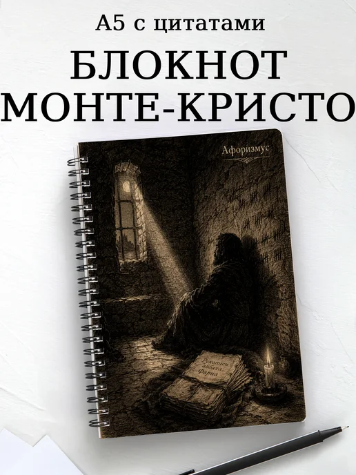 Блокнот Граф Монте-Кристо с мотивирующими цитатами