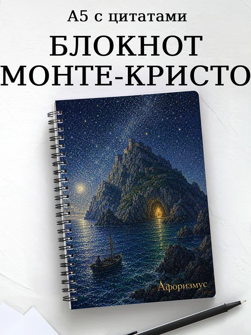 Блокнот Граф Монте-Кристо с мотивирующими цитатами