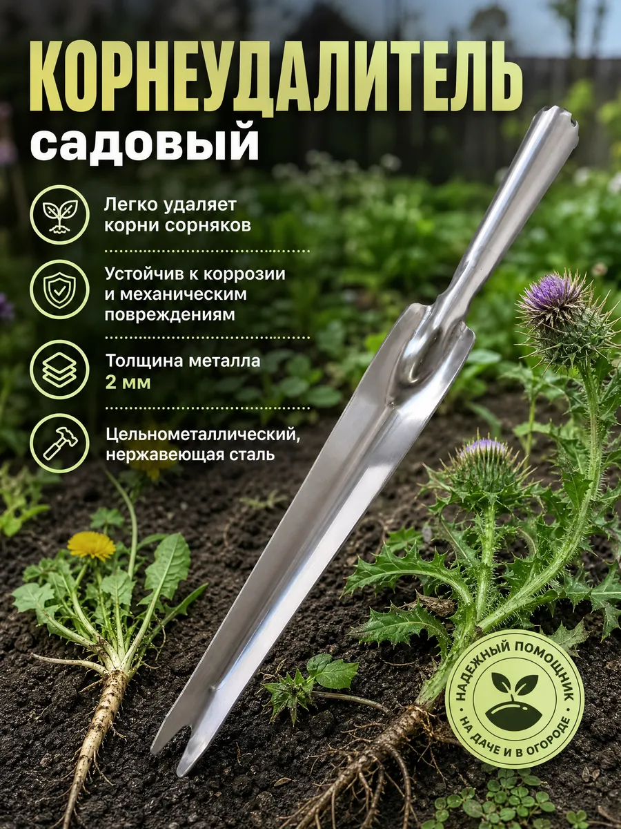 Корнеудалитель сорняков садовый металлический