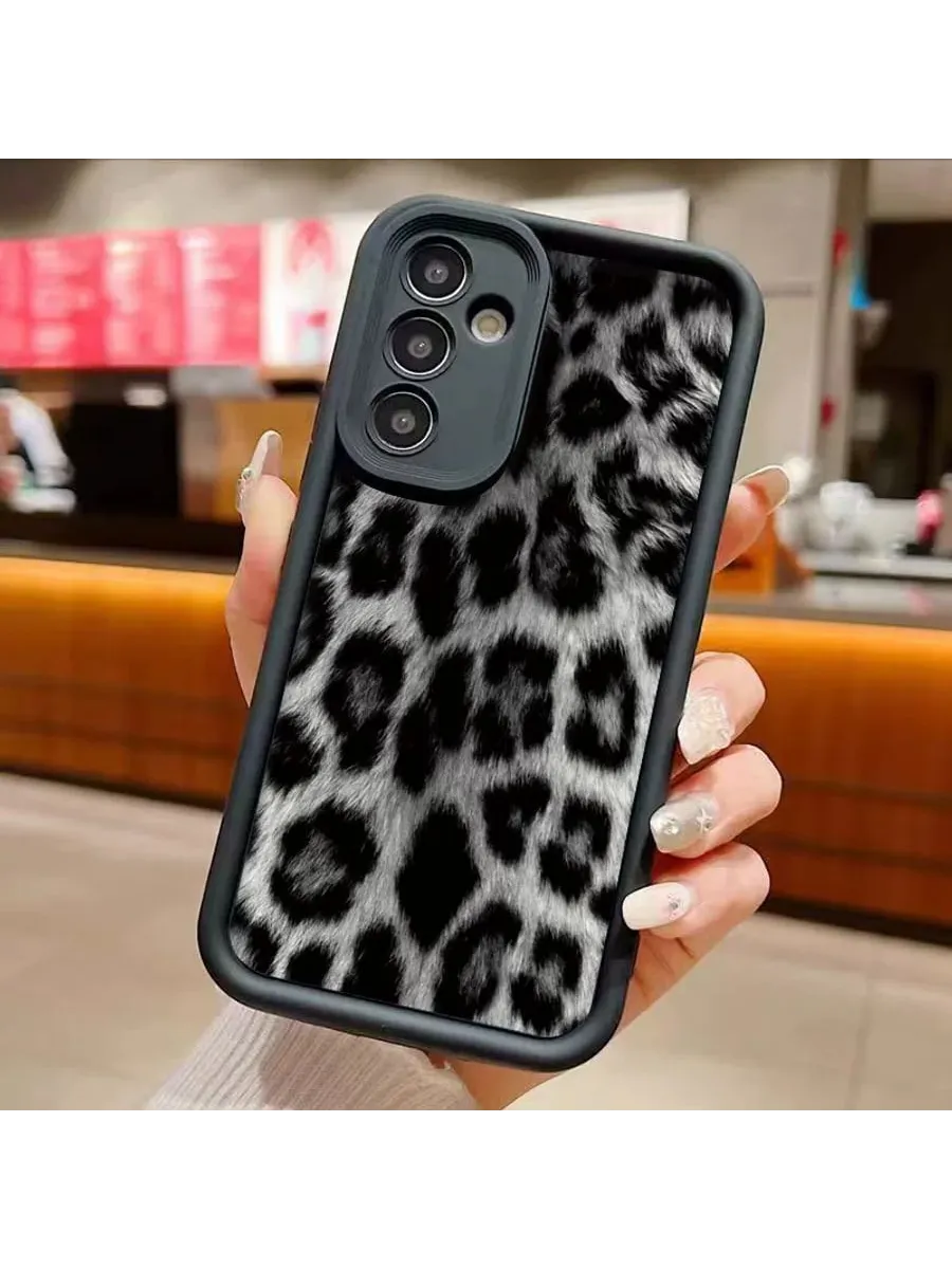 Чехол Cartoon Leopard для Samsung S21 черный