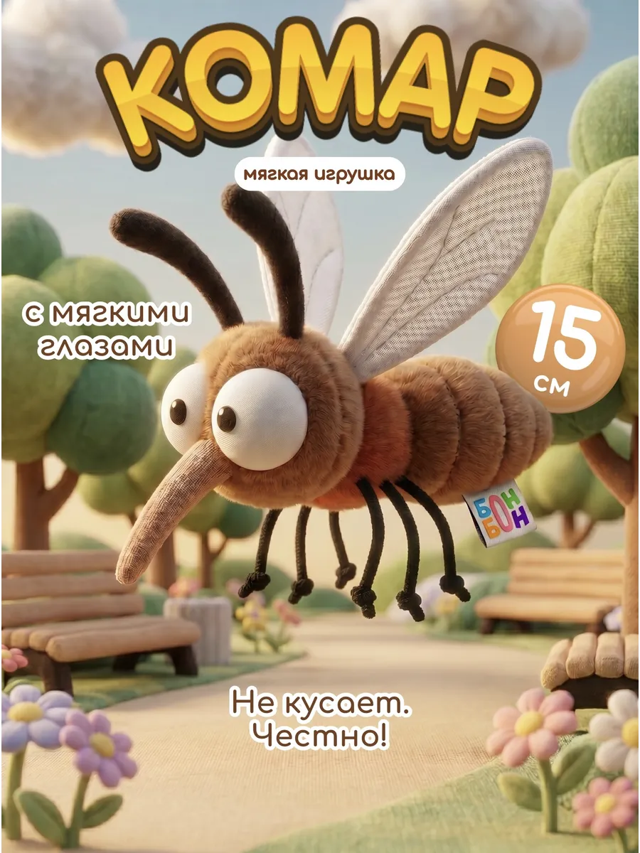 Комар игрушка мягкая