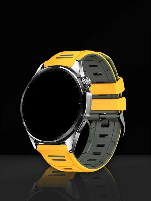 дышащий силиконовый ремешок 22 мм для часов Garmin Venu 4 3, желтый, фото 2