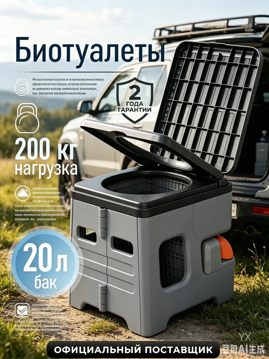 Биотуалет для дома и дачи переносной с индикатором
