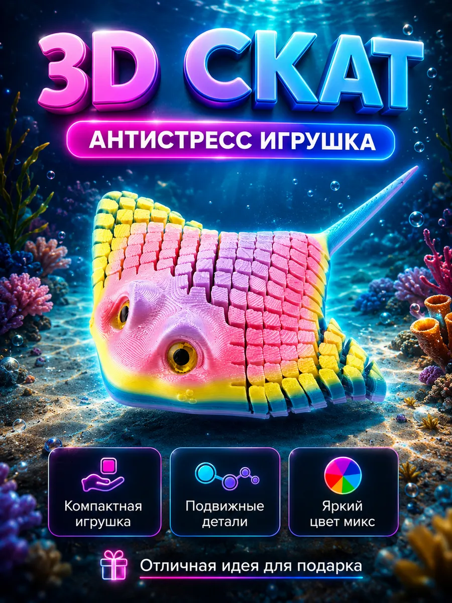 3д игрушка Скат