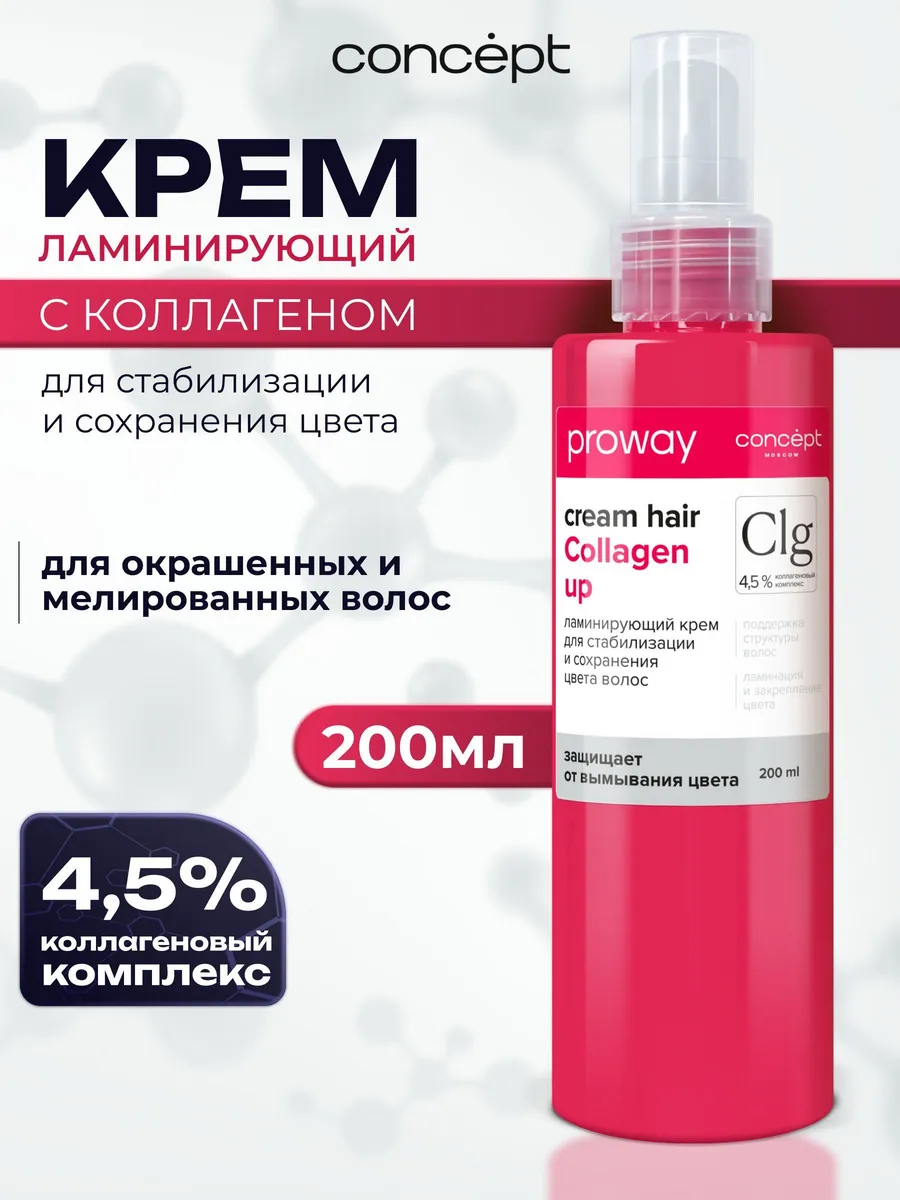 Ламинирующий крем для волос с коллагеном и защитой цвета